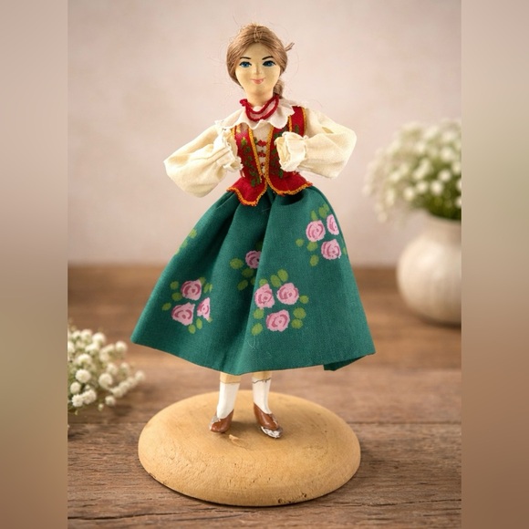 Other - Vintage Polish Regional Dress Doll Zakopane Handmade Poland 4.75”